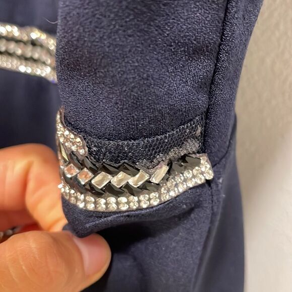 Emerald Sundae woman’s dark navy blue dress with embellished diamonds - Picture 15 of 16